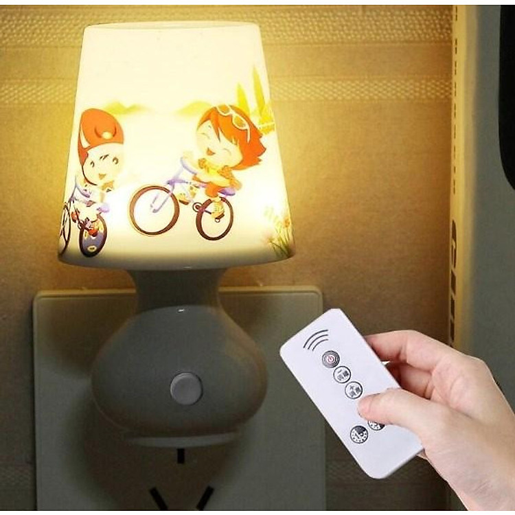 Đèn Ngủ Có Điều Khiển từ xa cao cấp 9 cấp độ- Kiểu Đèn Chụp FXE1058 thông minh tiện lợi Họa tiết hoạt hình đáng yêu ngẫu nhiên