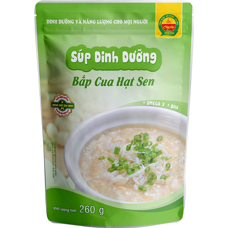 Súp Dinh Dưỡng Bắp Cua Hạt Sen Cây Thị