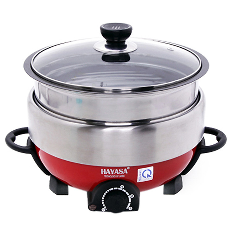 Nồi Lẩu Điện Nướng Đa Năng Hayasa HA-68 (5L) - Đỏ - Hàng chính hãng