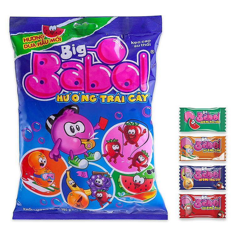 Kẹo Gum Thổi Big Babol Hương Trái Cây (Gói 100 Viên)