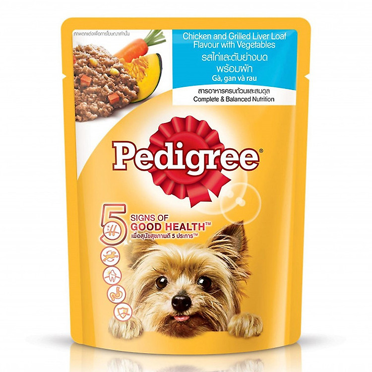Thức Ăn Cho Chó Lớn Pedigree Vị Gà, Gan Nướng Và Rau (80g)