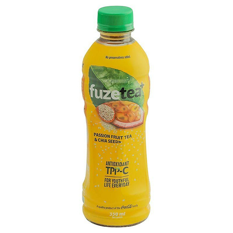 Trà Chanh Dây Và Hạt Chia Fuze Tea Plus Chai 350ml - 8935049500704