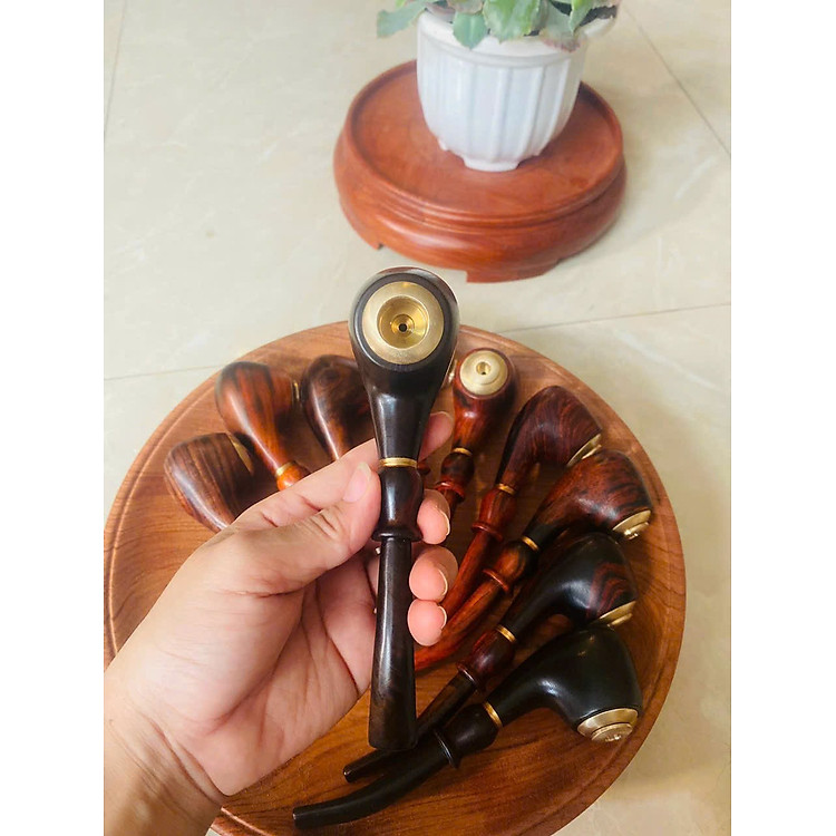 Tẩu hút thuốc gỗ trắc đỏ đen (4.5×17.5cm) - Ảnh 3