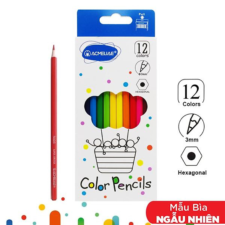 Hộp Bút Chì Màu Lục Giác Dài Acmeliae 9403-12 (12 chiếc) - Ảnh 2