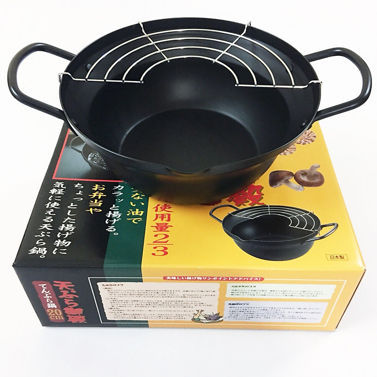 Nồi chiên kèm khay hứng của Nhật Bản dùng được cho bếp từ