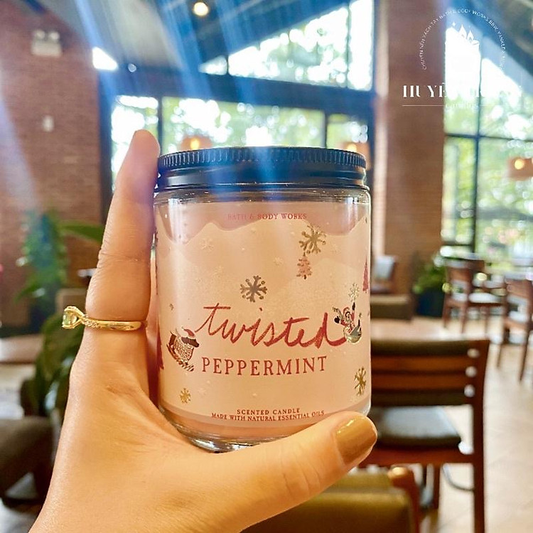 Nến thơm mùi Twisted peppermint 1 bấc hãng Bath & Body Works BBW 198gr
