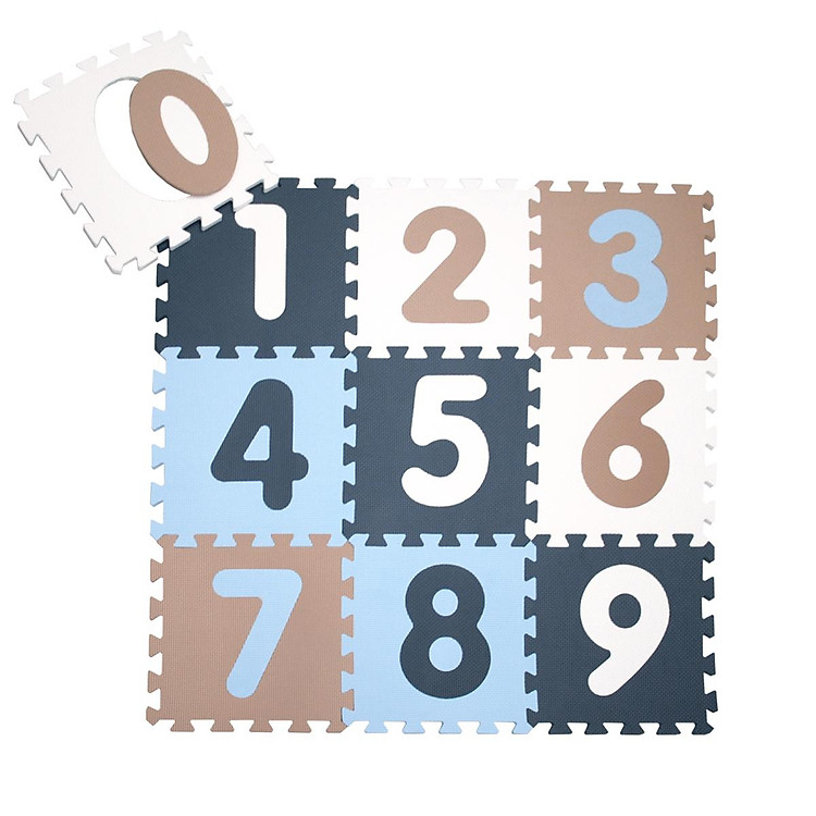 Thảm xốp lót sàn cho bé - chữ số pastel (10 miếng, diện tích 1m2) Smile Puzzle_KHÔNG MÙI TIÊU CHUẨN CHÂU ÂU