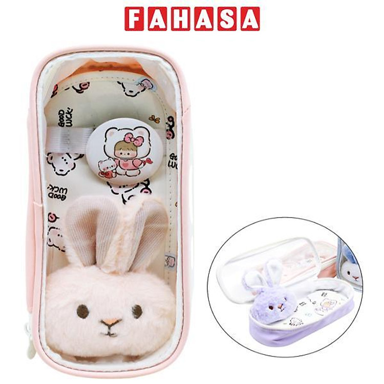 Bóp Viết Trong Suốt Thỏ Tai Dài - Shunde 9122 - Màu Hồng