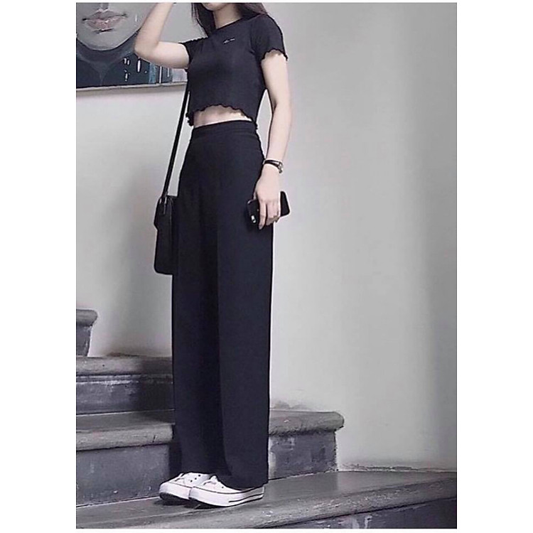 Quần culottes ống rộng dài