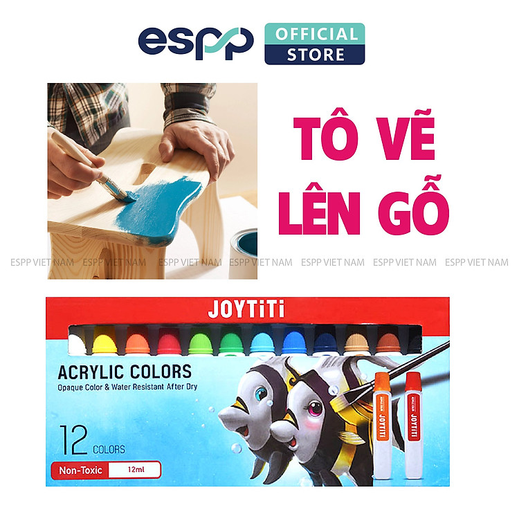 Hộp màu acrylic JOYTITI (12 màu) - Ảnh 4