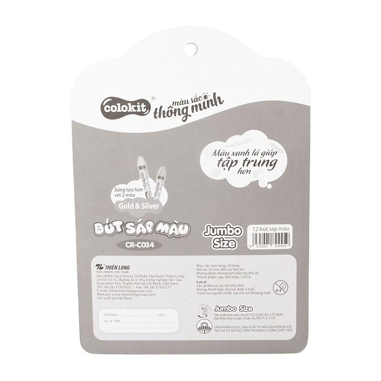 Bút sáp màu Jumbo Thiên Long CR-C034 (12 màu) - Ảnh 4