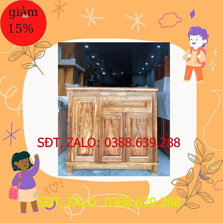 Tủ để giầy dép & giá giầy gỗ hương xám