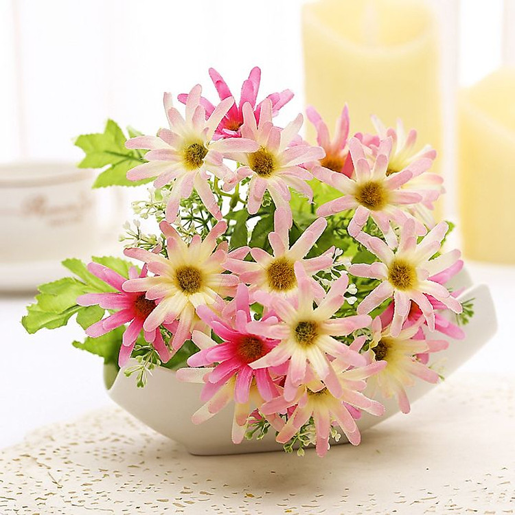 Hoa Giả Hoa Lụa - BÓ CÚC DAISY 28 Bông