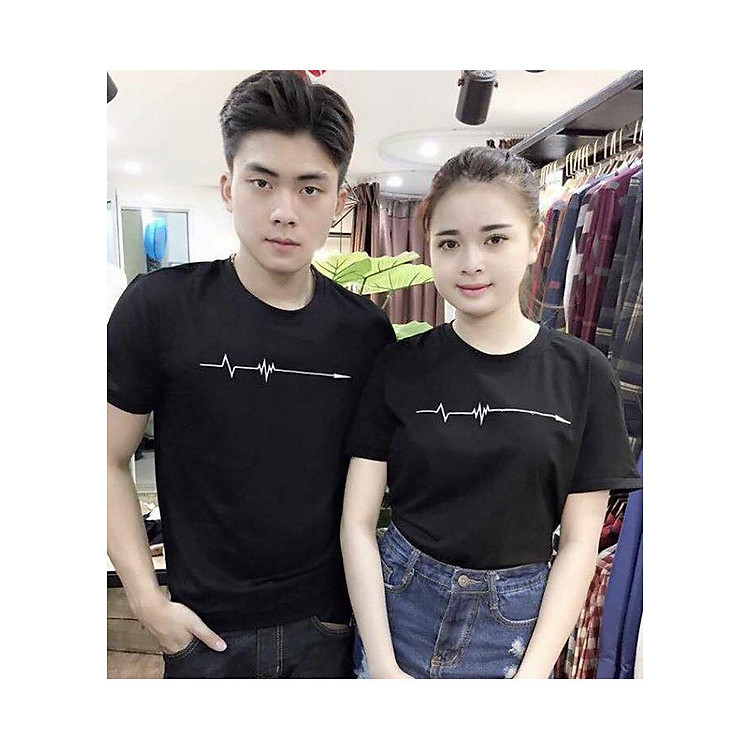 Áo Đôi Nhịp Tim - Đen