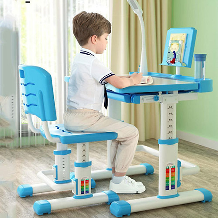 Combo bàn ghế chống gù, chống cận cao cấp, tặng kèm đèn led không dây 3 chế độ