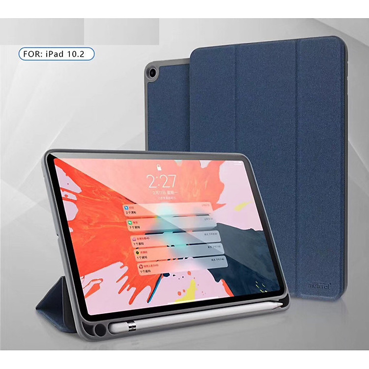 Bao da iPad Gen 9 2021 chính hãng Mutural kèm khay đựng bút - hàng nhập khẩu