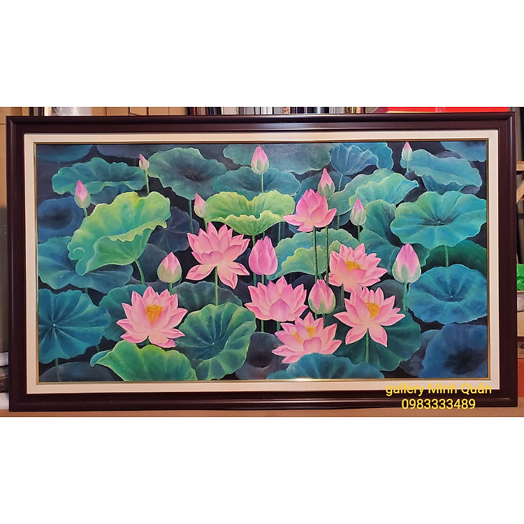 TRANH VẼ SƠN DẦU HOA SEN