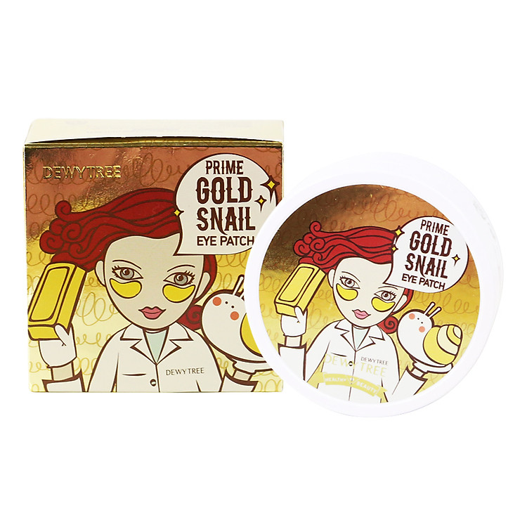 Mặt Nạ Mắt Hỗ Trợ Trị Quầng Thâm Dewytree Prime Gold Snail Eye Patch (60 Miếng)