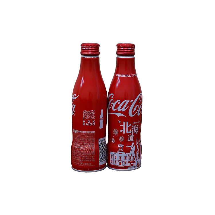 COCA COLA HOKKAIDO nội địa NHẬT BẢN( 250 ml)- Vị Original Chai mảnh (2 Lon)