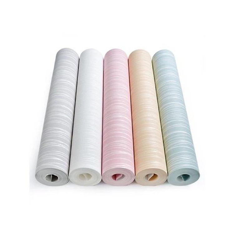 Giấy dán tường chất liệu thô lụa vân chỉ không keo cao cấp khổ 53cmx10m