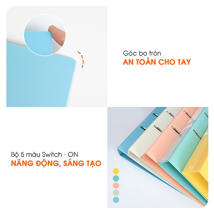 Bìa Còng D2 Switch ON AO+ (A4, 2 Nhẫn 3.5cm) - Xanh dương - Ảnh 5