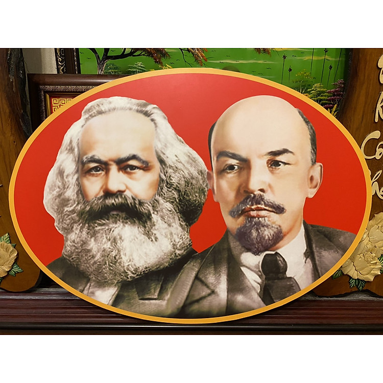 Tranh in dầu , ảnh Các Mác - Lê Nin ( 50x70cm)