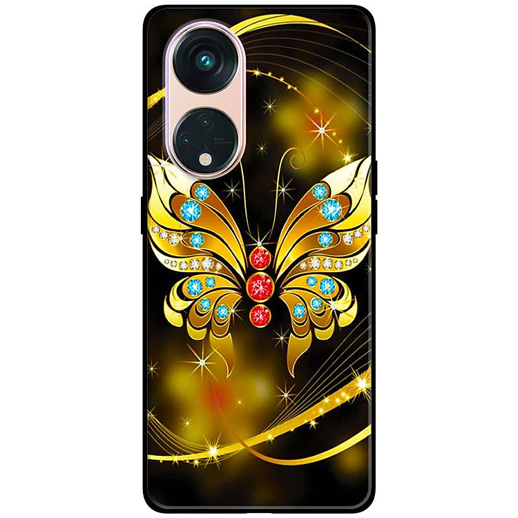 Ốp lưng dành cho Oppo Reno 8T 4G - Reno 8T 5G - Reno 10 5G - Reno 10 Pro 5G - Bướm Vàng Giữa - Hàng Chính Hãng