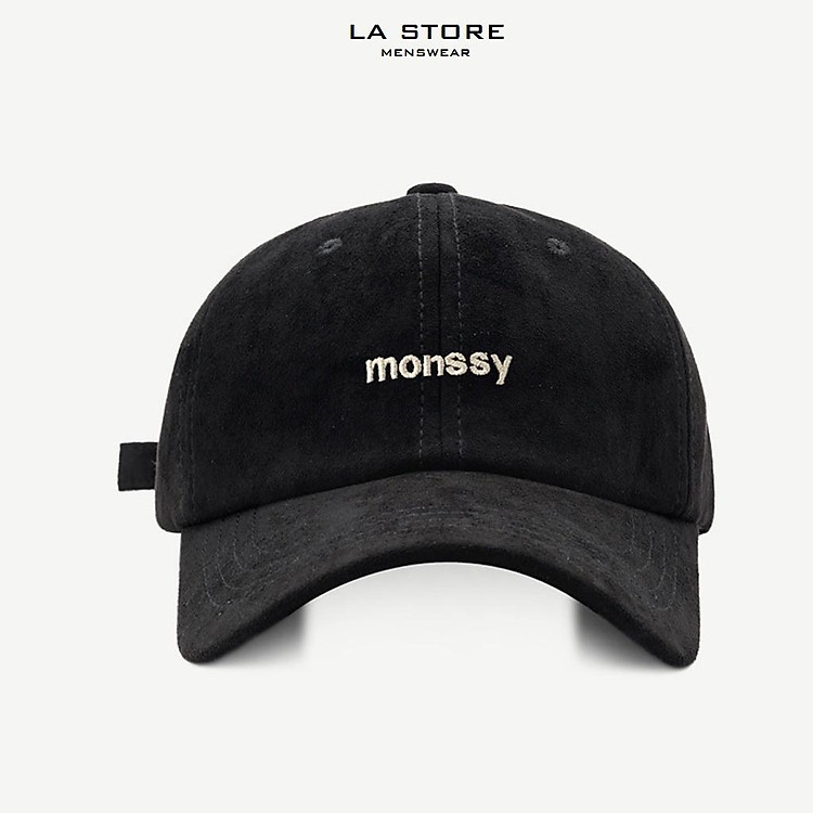 Nón kết nam nữ thêu chữ Monssy chất liệu da lộn