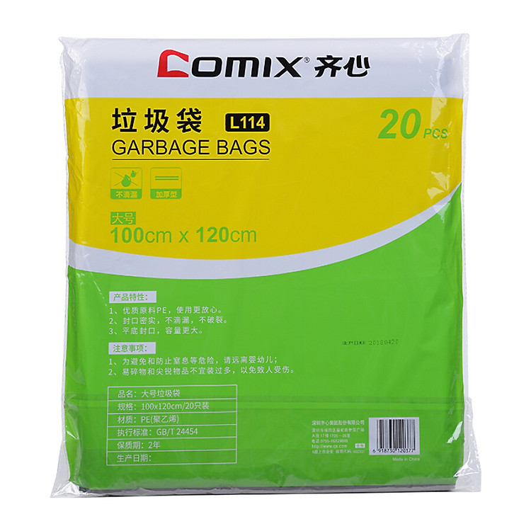 Túi Đựng Rác Đen Comix L114 (100*120cm) (20 Cái)