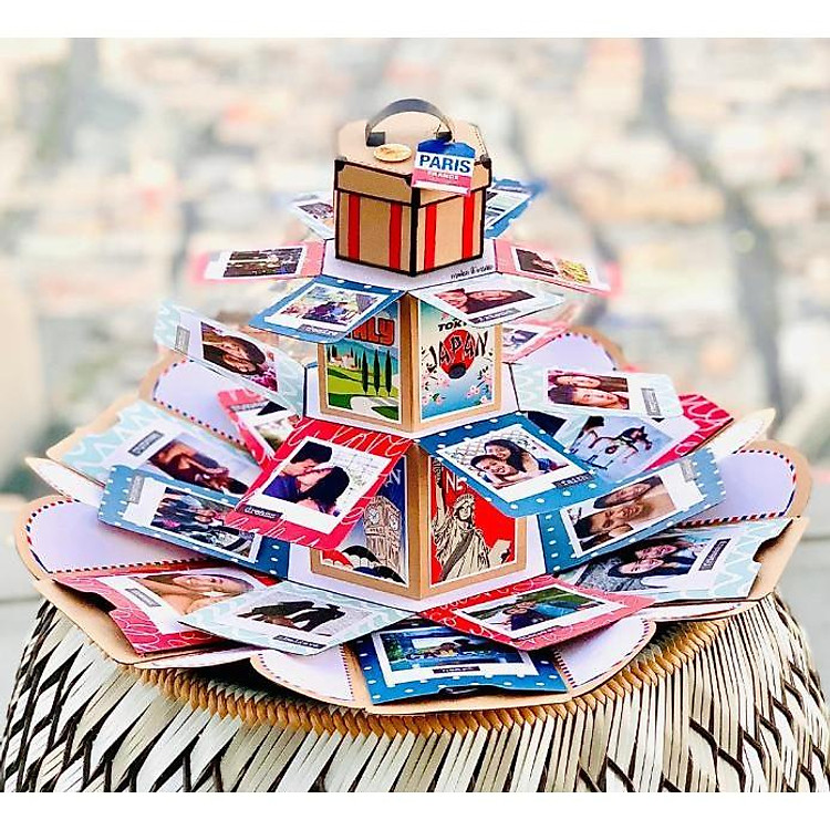 THÁP TÌNH YÊU_AWAY WE GO (19.5x19.5x13cm_Free Ship) Love Box_Hộp Quà Tình Yêu