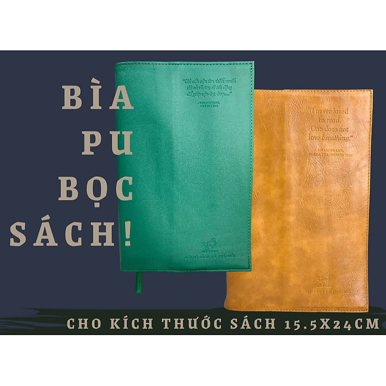 Bìa Bọc Sách Da PU 15.5x24cm (Nâu)