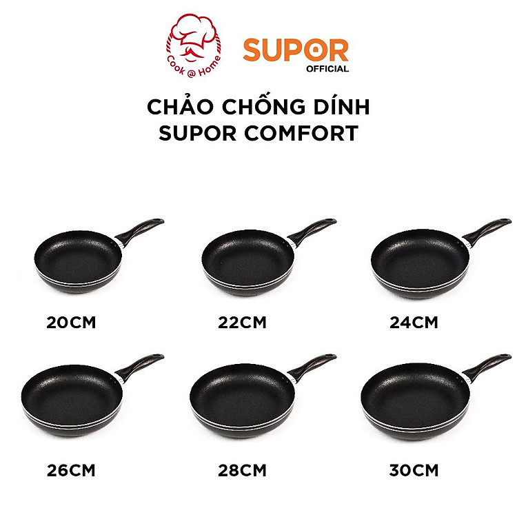 (HÀNG CHÍNH HÃNG) Chảo chống dính Supor Comfort F06A20 F06A22 F06A24 F06A26 F06A28 F06A30