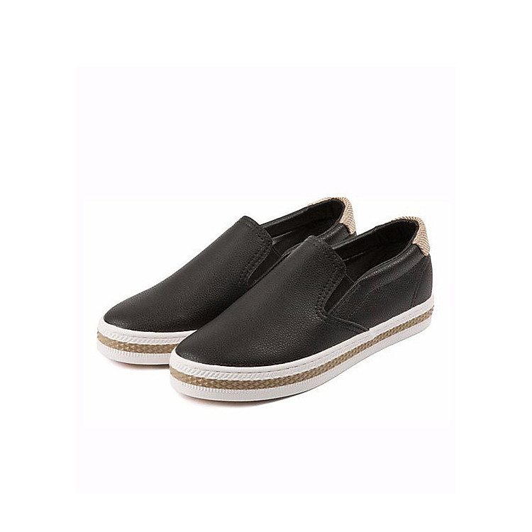 Giày Slip-On Nữ 2018 Da Mềm Mịn Trẻ Trung 3Fashion - MSP 2852 - Đen