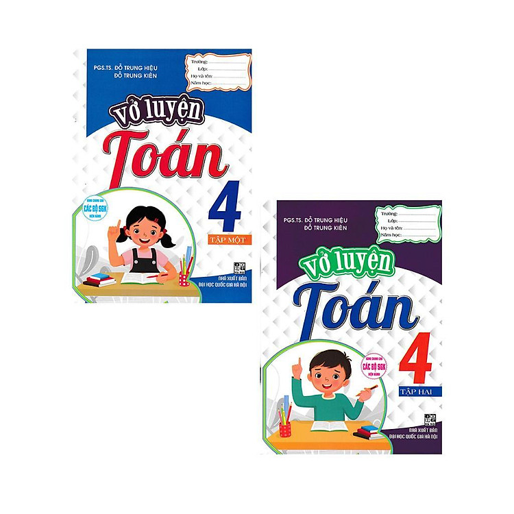 Sách - Vở Luyện Toán Lớp 4 - Combo 2 Tập - Dùng Chung Cho Các Bộ SGK Hiện Hành - Hồng Ân