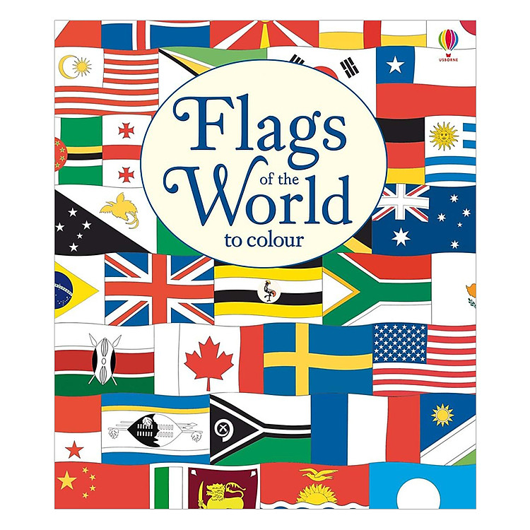 Sách Usborne Flags of the World to colour