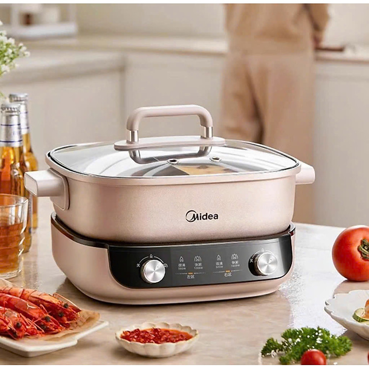 Nồi lẩu điện hai ngăn Midea MC-HGS303015 hàng chính hãng