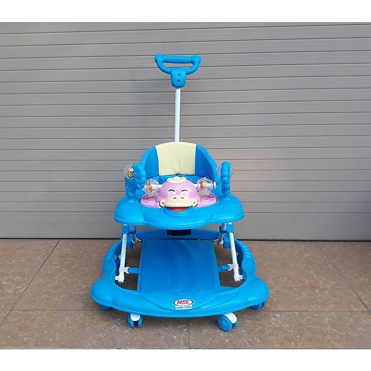 Xe tròn tập đi (Có nhạc + để chân + tay đẩy)