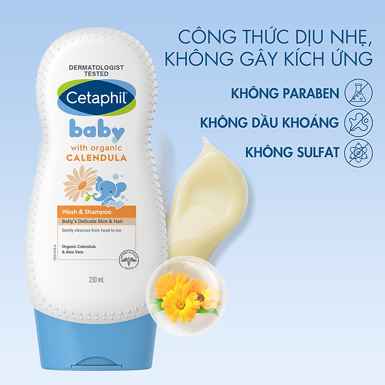 Cetaphil Baby Tắm Gội Hữu Cơ 230ml Chính hãng Giá rẻ - Hình ảnh 4