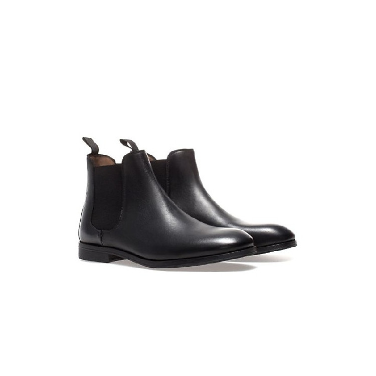 Giày Nam Chelsea Boot Cao Cổ Cao Câp UDANY - GCN08 - Da Bò Thật Trơn Xịn Không Nhăn Màu Đen