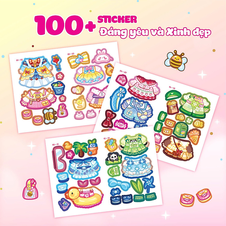 Mini Fashion - Sách Bóc Dán Sticker Cho Bé Gái (100+ Stickers Dễ Thương) - Ảnh 2