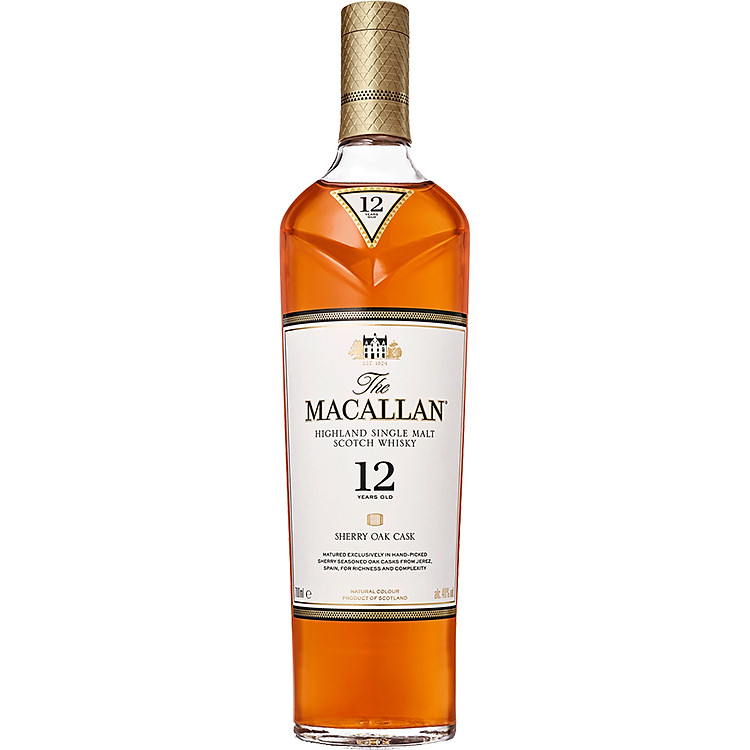 Rượu whisky The Macallan Sherry Oak 12 Years Old 700ml 40% có hộp kèm theo