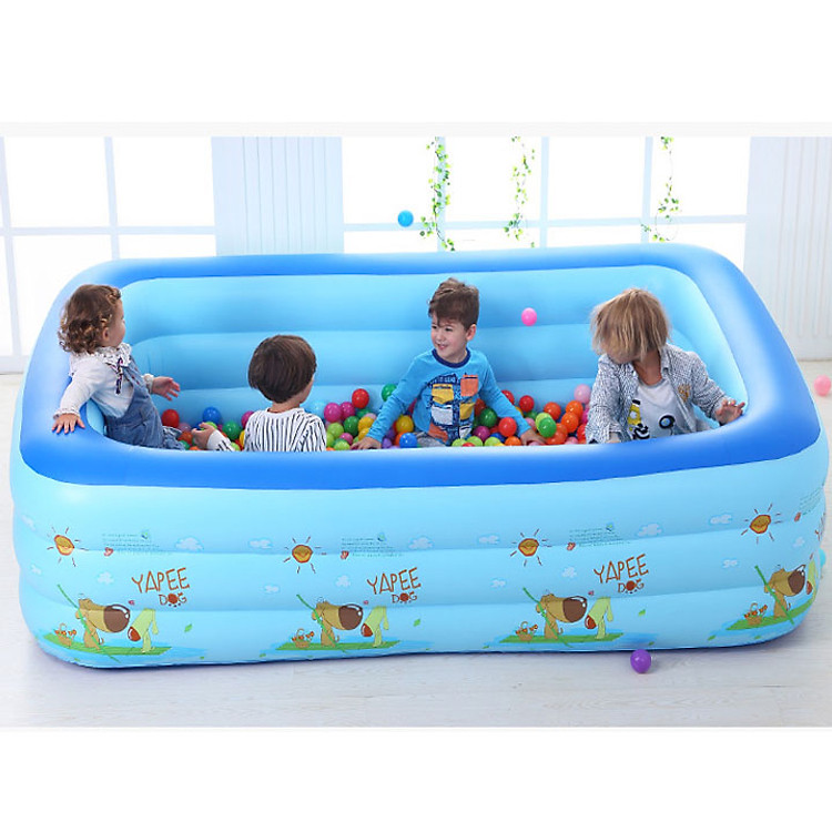 Bể Bơi Phao 3 Tầng Đáy Chống Trượt Kích Cỡ 130x85x50 cm ( Hình Ngẫu Nhiên ) Tặng Bơm Điện