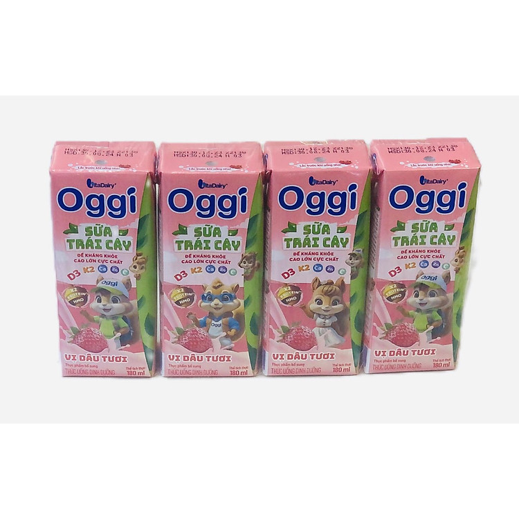 Combo 3 lốc Sữa Trái Cây Oggi Vị Dâu Chính hãng Giá rẻ - Hình ảnh 2