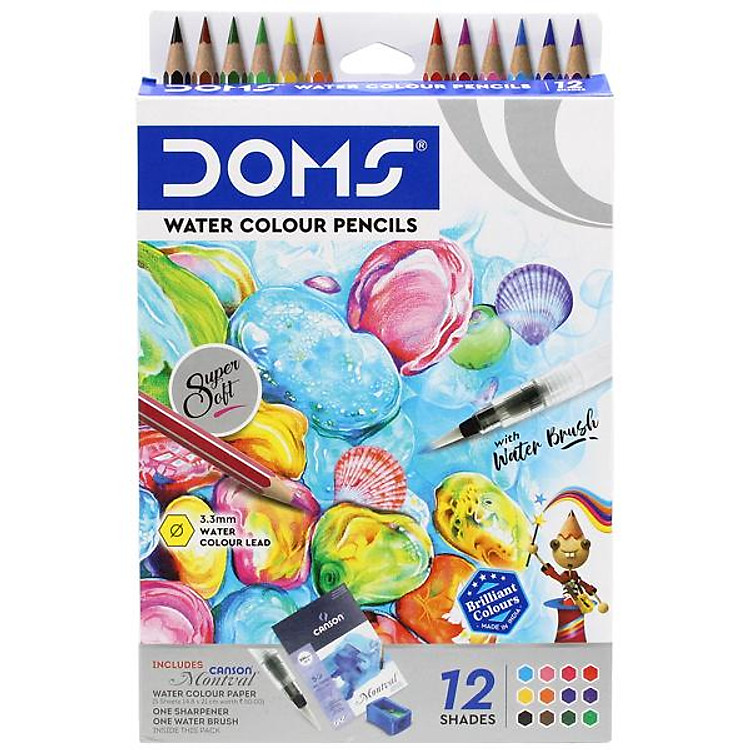 Hộp Bút Chì Màu Water Colour Pencils DOMS 7942 (12 chiếc)