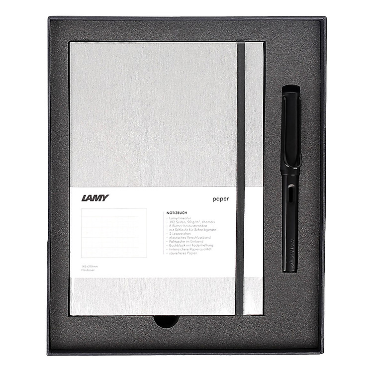 Bộ Sổ Lamy A5 Softcover Grey + Bút Lamy Al-Star Black - Ảnh 4