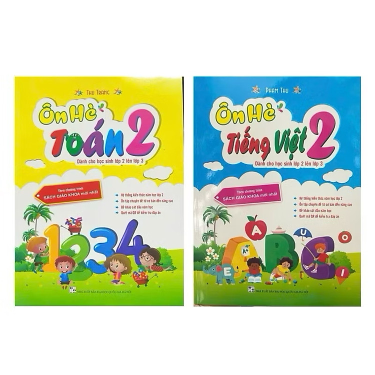 Sách - (combo 2 cuốn ) Ôn hè toán 2 + tiếng việt 2 - dành cho học sinh lớp 2 lên lớp 3