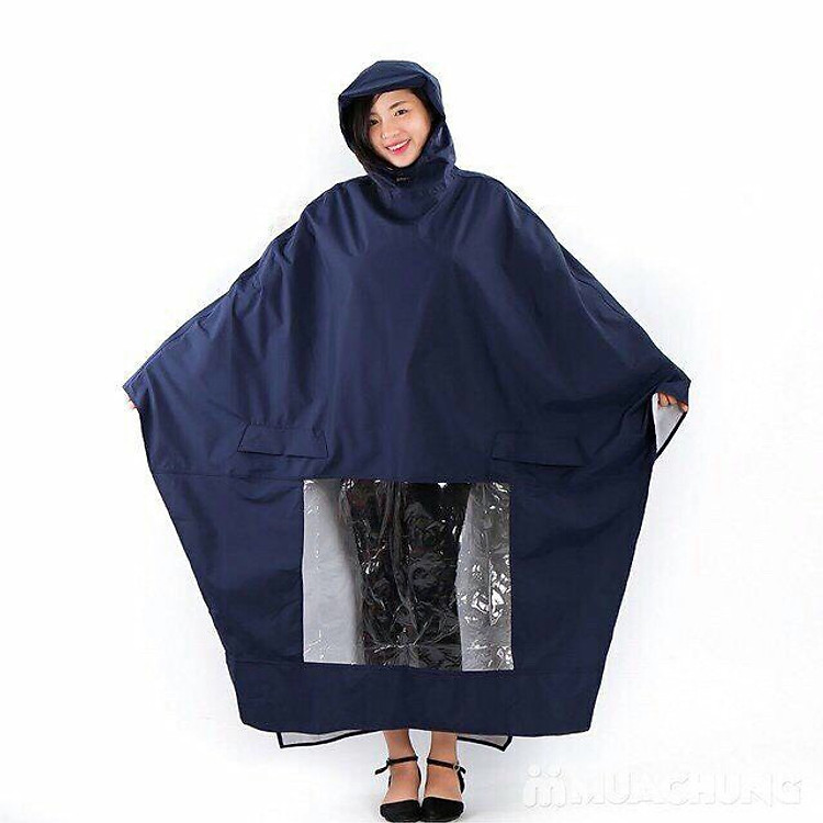 Áo Mưa Cánh Dơi Có Kiếng Vải Dù – Chống Thấm Siêu Bền, Rộng Dài, Unisex Nam Nữ, Có Túi Gọn