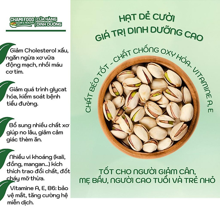 Hạt dẻ cười ChamiFood 500G Nhập Khẩu Chính hãng Giá tốt - Hình ảnh 4