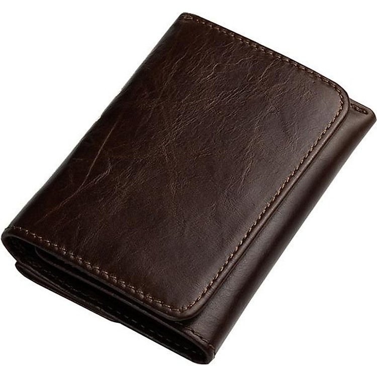 Ví nam Nutushop da bò thật cao cấp nhỏ gọn dáng đứng NT50