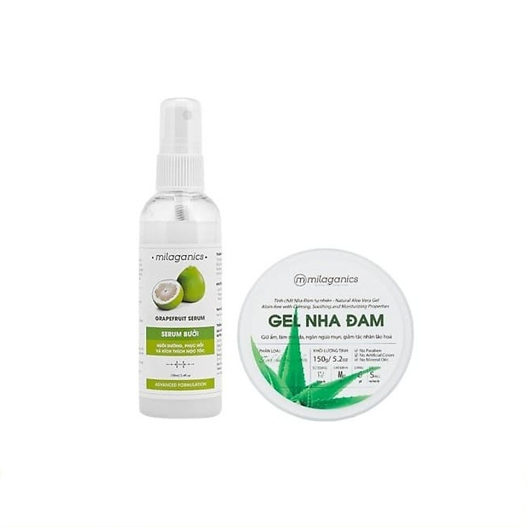 Combo Serum Bưởi MILAGANICS 100ml Và Gel Nha Đam MILAGANICS 150g